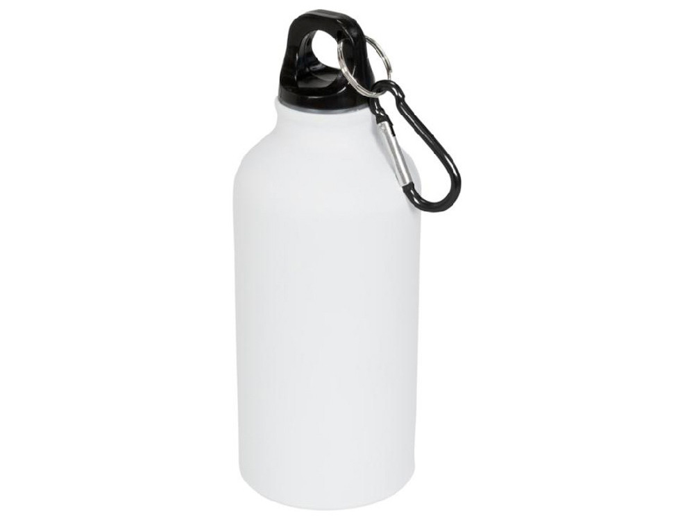 Матовая спортивная бутылка Oregon с карабином и объемом 400 мл, белый - фото 1 - id-p111791094