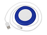 Беспроводное зарядное устройство со встроенным кабелем 2-в-1 Disc, синий, фото 2