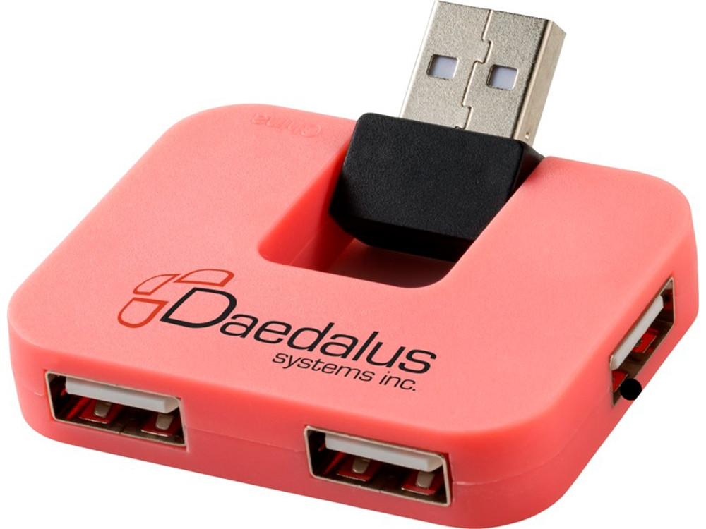 USB Hub Gaia на 4 порта, розовый - фото 6 - id-p111785109