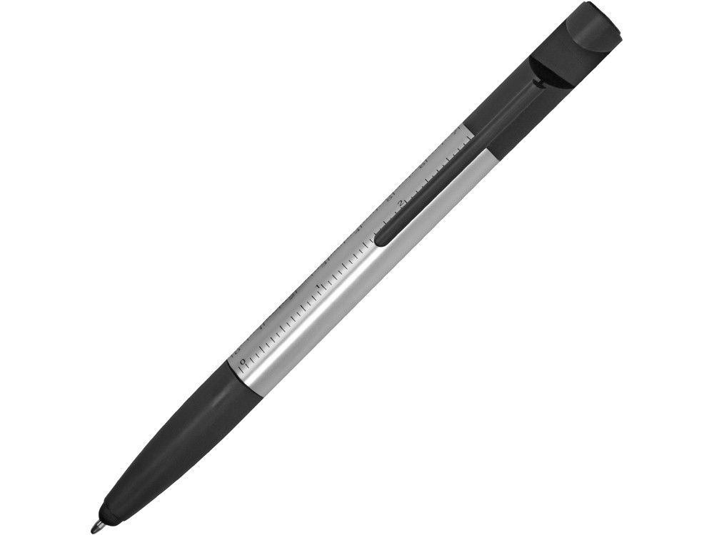 Ручка-стилус пластиковая шариковая многофункциональная (6 функций) Multy, серебристый - фото 2 - id-p111807093