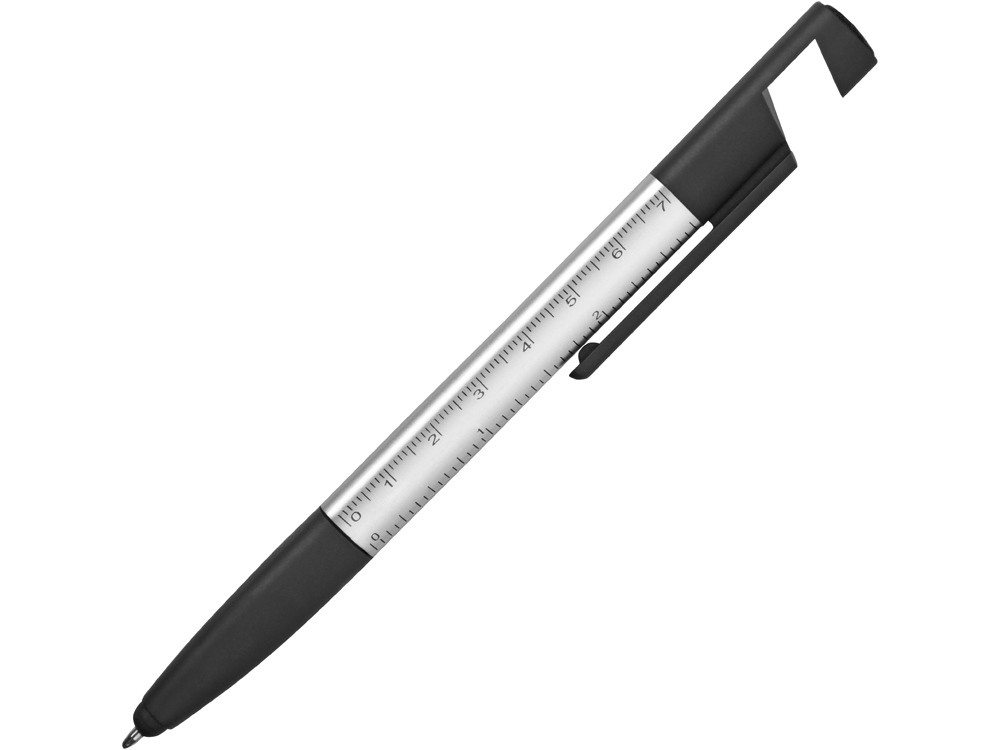 Ручка-стилус пластиковая шариковая многофункциональная (6 функций) Multy, серебристый - фото 3 - id-p111807093