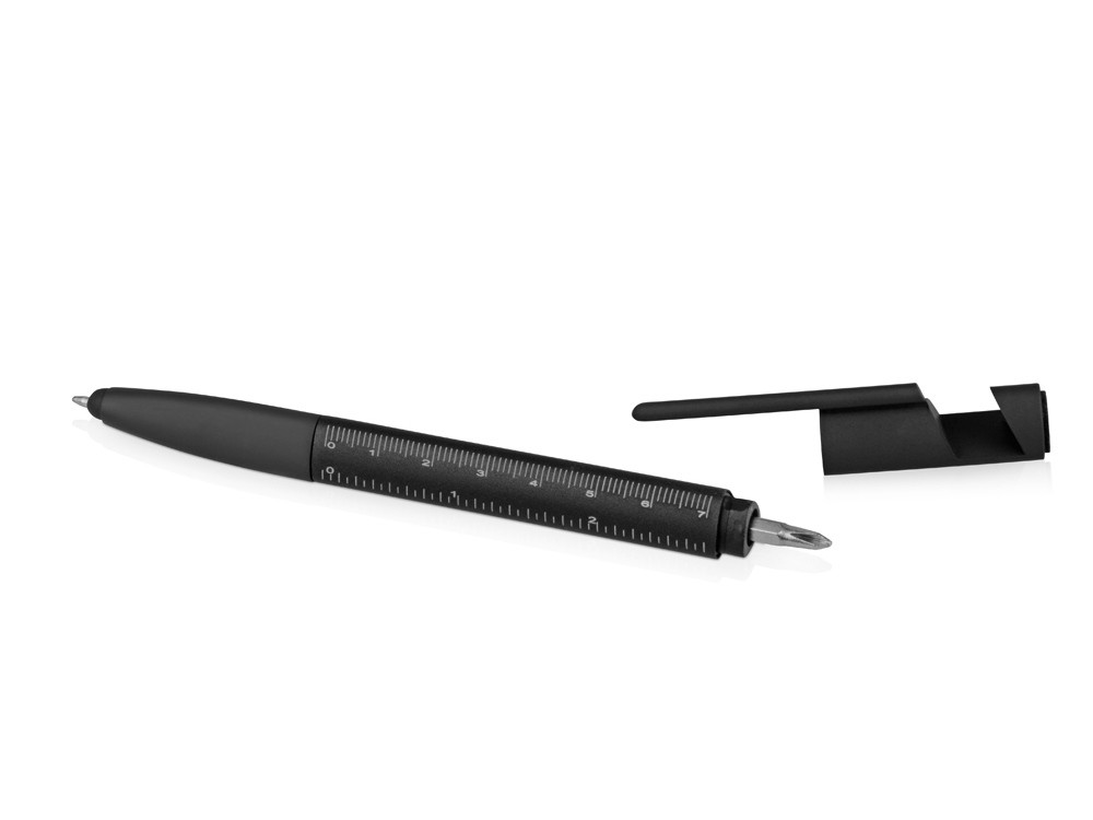 Ручка-стилус пластиковая шариковая многофункциональная (6 функций) Multy, черный - фото 6 - id-p111807094