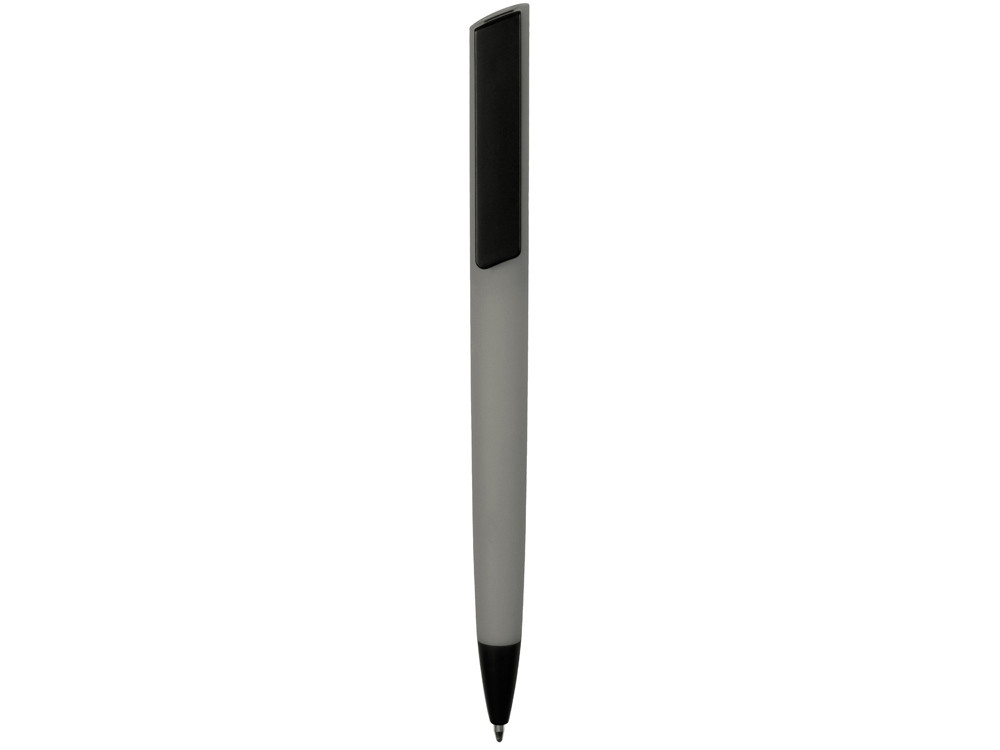 Ручка пластиковая soft-touch шариковая Taper, серый/черный - фото 2 - id-p111789142