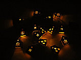 Елочная гирлянда с лампочками Зимняя сказка деревянная, фото 3