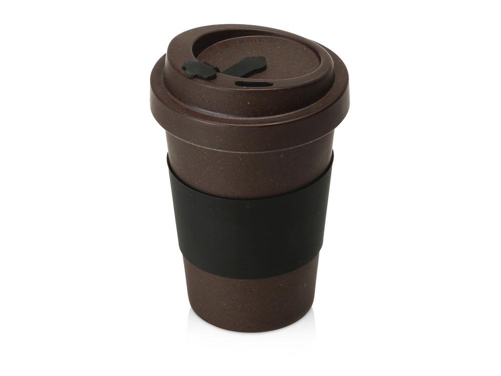Стакан из кофе с силиконовой манжетой Latte, коричневый - фото 1 - id-p111798146
