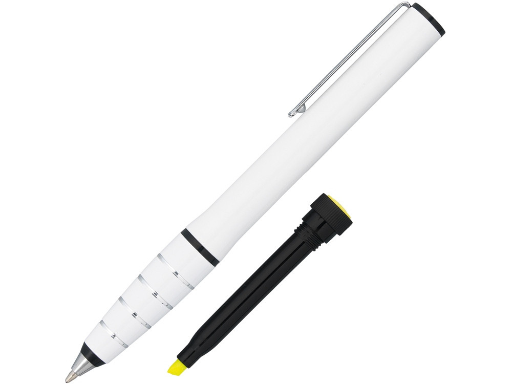 Ручка шариковая с маркером Jura, белый - фото 1 - id-p111783167