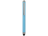 Ручка шариковая Nilsia со стилусом, голубой, черные черный чернила, фото 3
