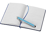 Ручка шариковая Nilsia со стилусом, голубой, черные черный чернила, фото 4
