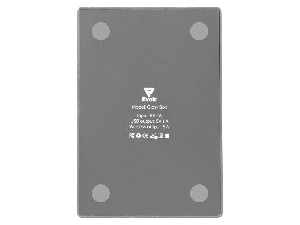 Беспроводная зарядка-подставка с подсветкой Glow box, серый - фото 9 - id-p111793188