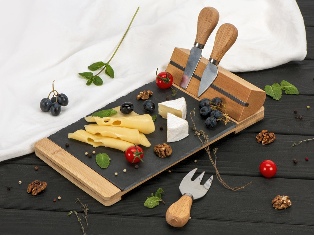 Набор для сыра из сланцевой доски и ножей Bamboo collection Taleggio - фото 7 - id-p111793196