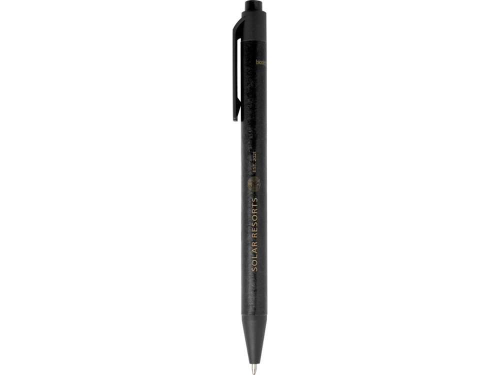 Одноцветная шариковая ручка Chartik из переработанной бумаги с матовой отделкой, сплошной черный - фото 4 - id-p111820191