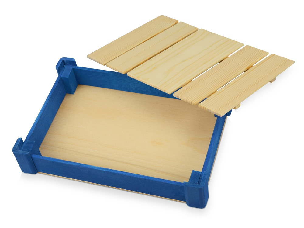 Подарочная деревянная коробка, синий - фото 3 - id-p111787212