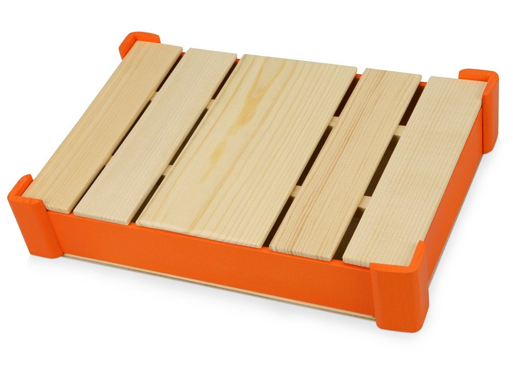 Подарочная деревянная коробка, оранжевый - фото 1 - id-p111787215