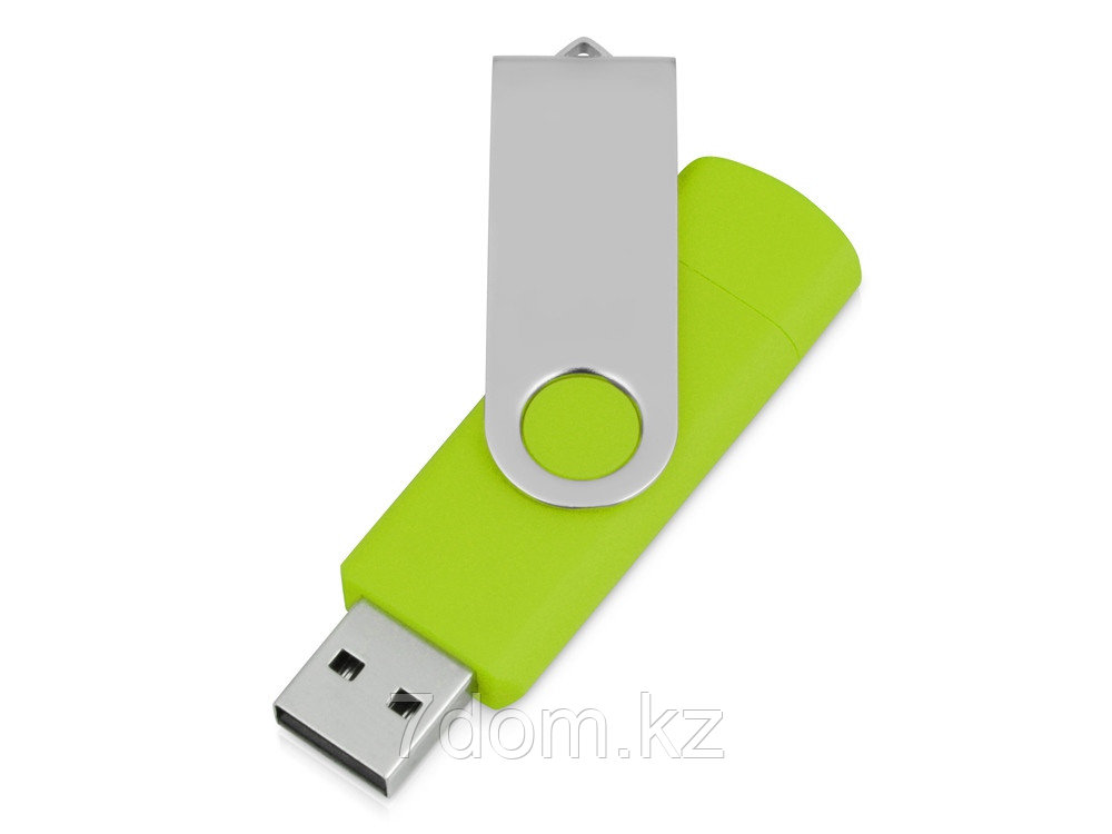 USB/micro USB-флешка 2.0 на 16 Гб Квебек OTG, зеленое яблоко - фото 2 - id-p111788209