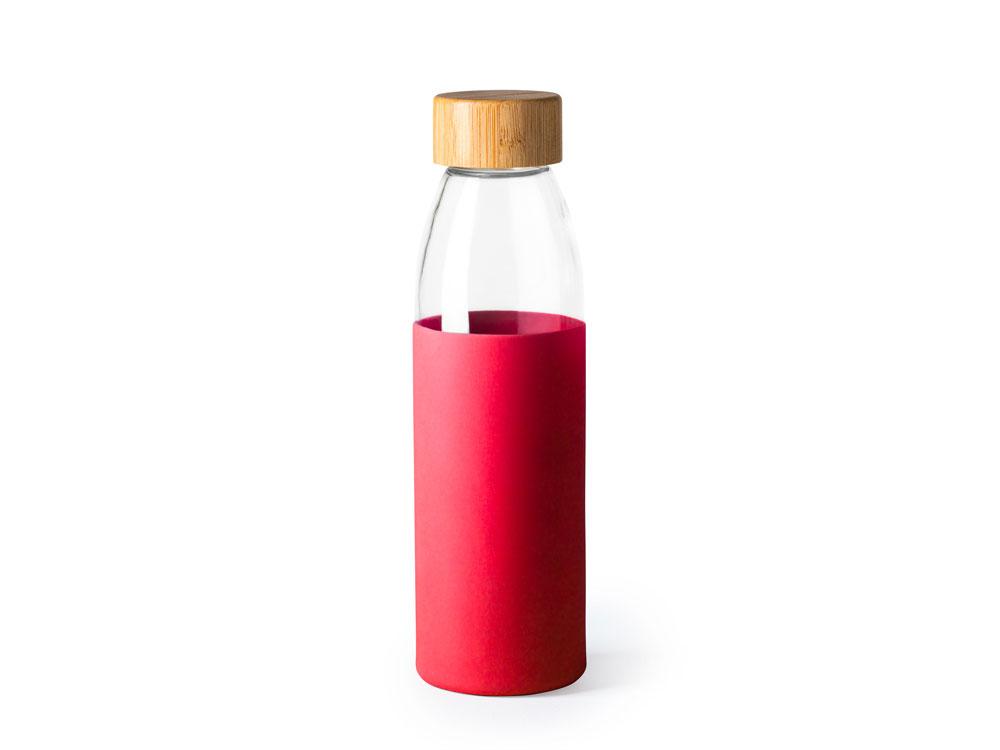 Бутылка стеклянная NAGAMI в силиконовом чехле, 540 мл, прозрачный/красный - фото 2 - id-p111821267