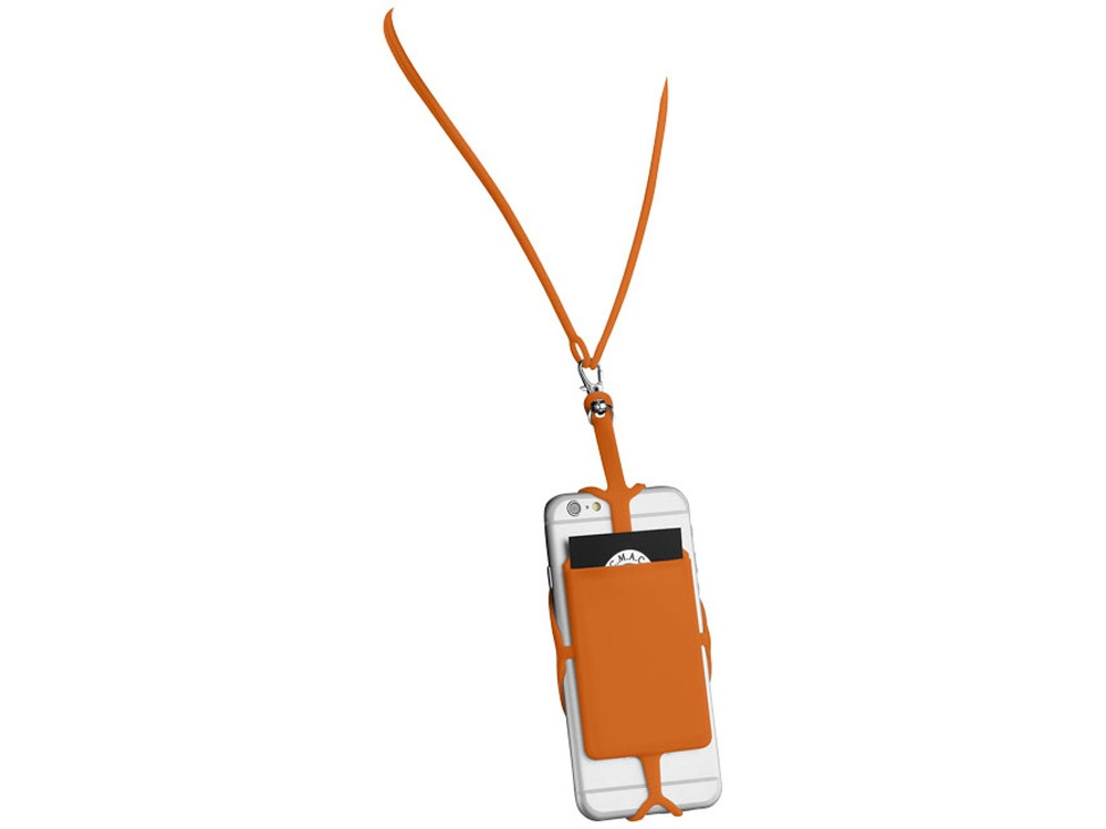 Картхолдер RFID со шнурком, оранжевый - фото 3 - id-p111788273