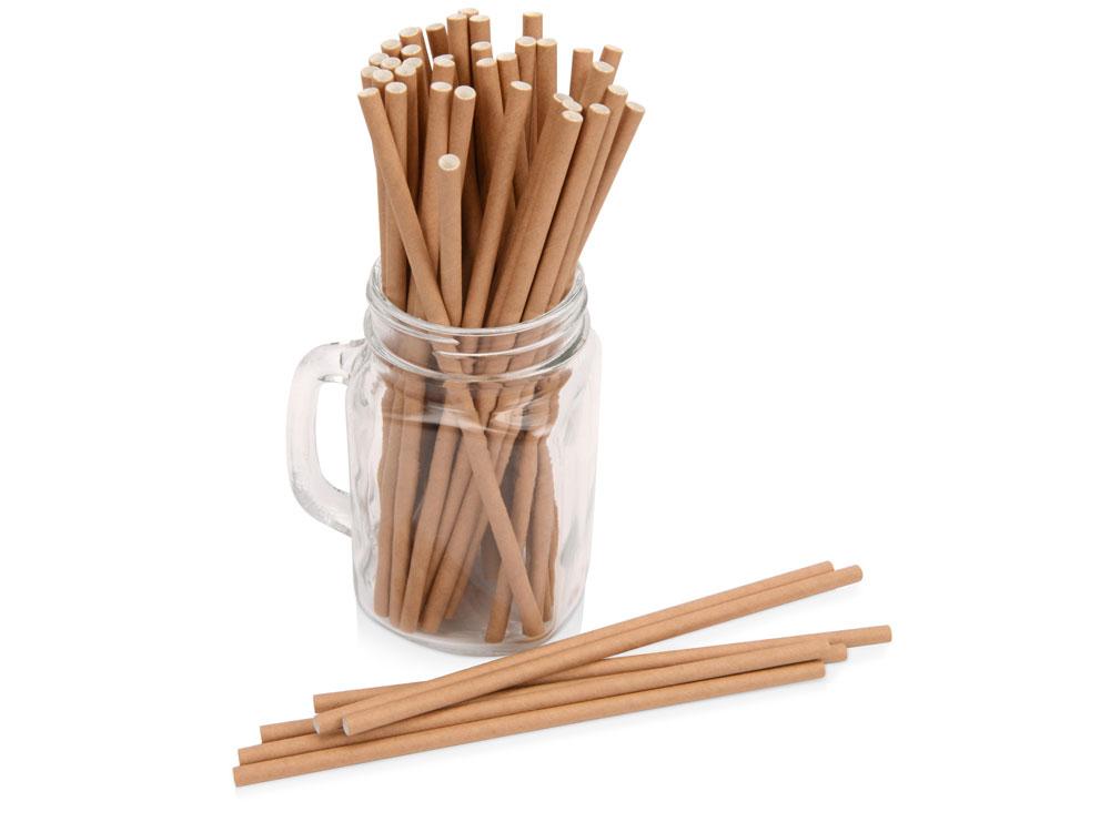 Набор крафтовых трубочек Kraft straw, 100 шт. - фото 1 - id-p111795263