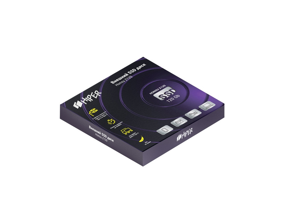 Внешний SSD накопитель Honsu Z120 120GB USB3.1 Type-C, Z, Hiper - фото 2 - id-p111812266