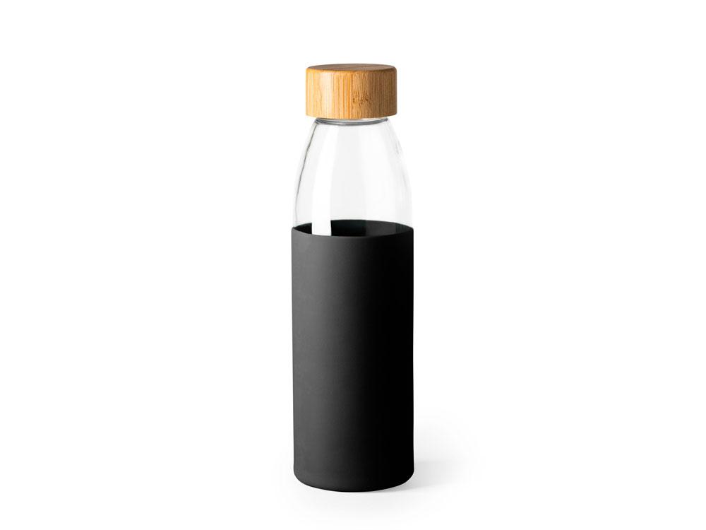 Бутылка стеклянная NAGAMI в силиконовом чехле, 540 мл, прозрачный/черный - фото 2 - id-p111821270