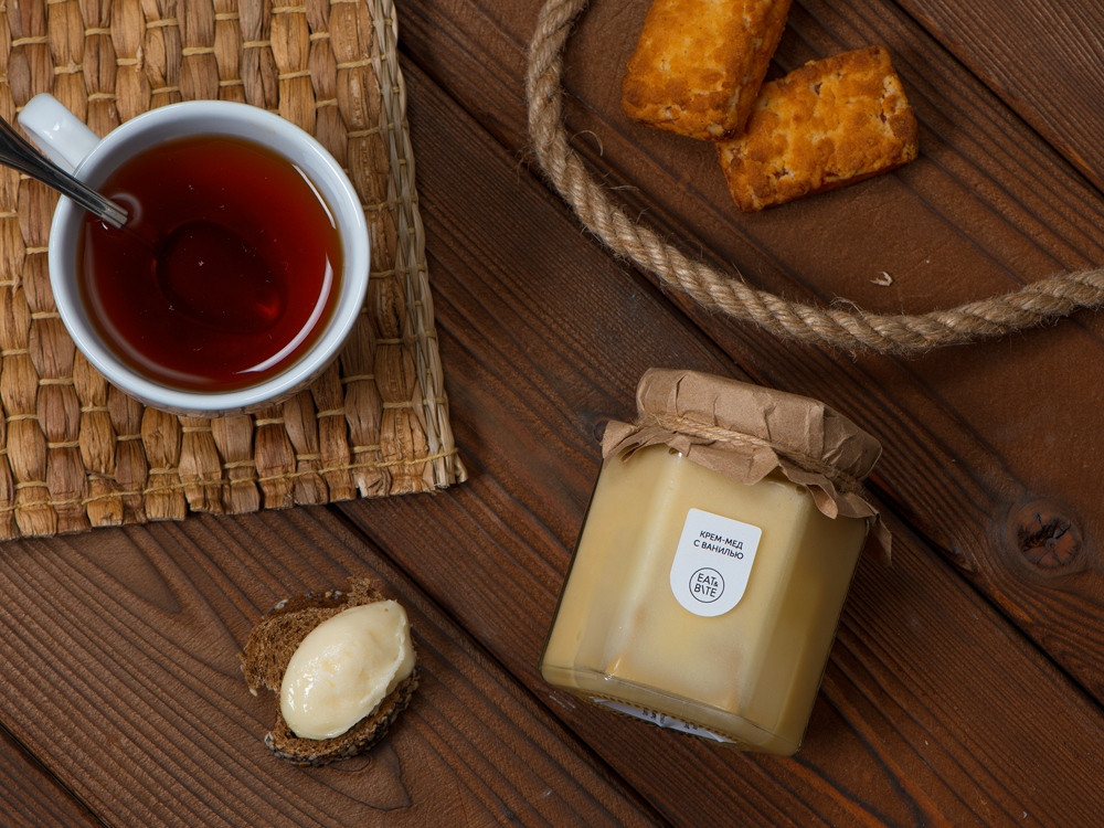 Крем-мёд с ванилью 250 в шестигранной банке - фото 3 - id-p111790285