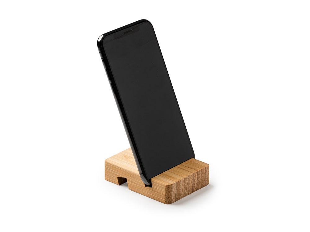 Подставка из бамбука ANTIX для мобильных устройств, планшетов или смартфонов, бежевый - фото 2 - id-p111820279