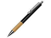 Ручка металлическая шариковая Sleek, черный/бамбук