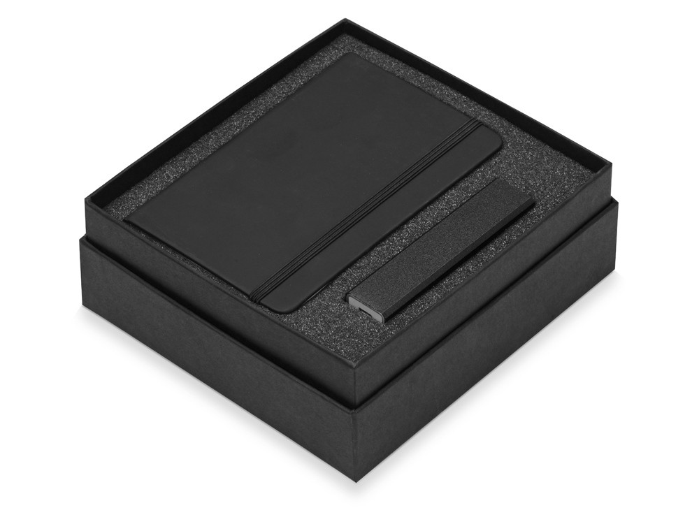 Подарочный набор To go с блокнотом и зарядным устройством, черный - фото 2 - id-p111790308