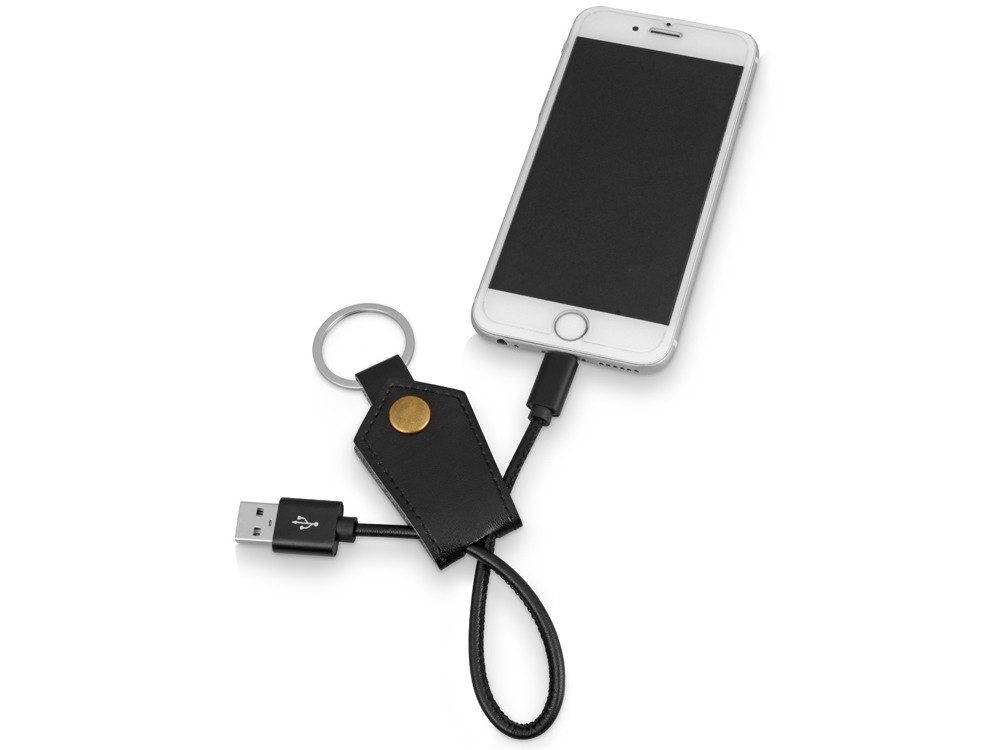 Кабель-брелок USB-Lightning Pelle, черный - фото 4 - id-p111787319