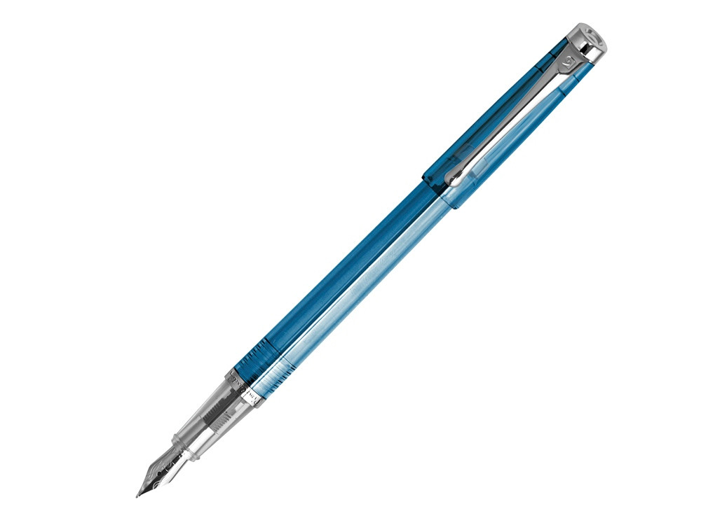 Ручка перьевая Pierre Cardin I-SHARE. Цвет - синий прозрачный.Упаковка Е-2. - фото 1 - id-p111797313