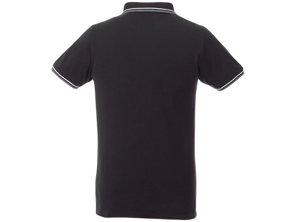 Мужская футболка поло Fairfield с коротким рукавом с проклейкой, черный/серый меланж/белый - фото 3 - id-p111792322