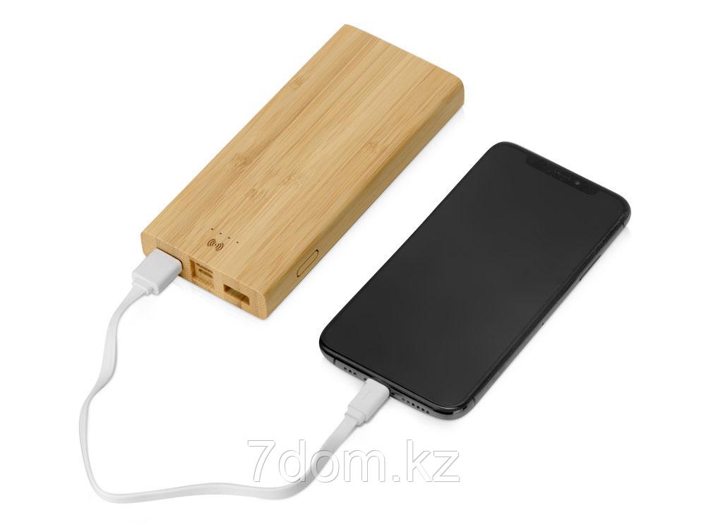 Внешний беспроводной аккумулятор из бамбука Bamboo Air, 10000 mAh - фото 2 - id-p111797338