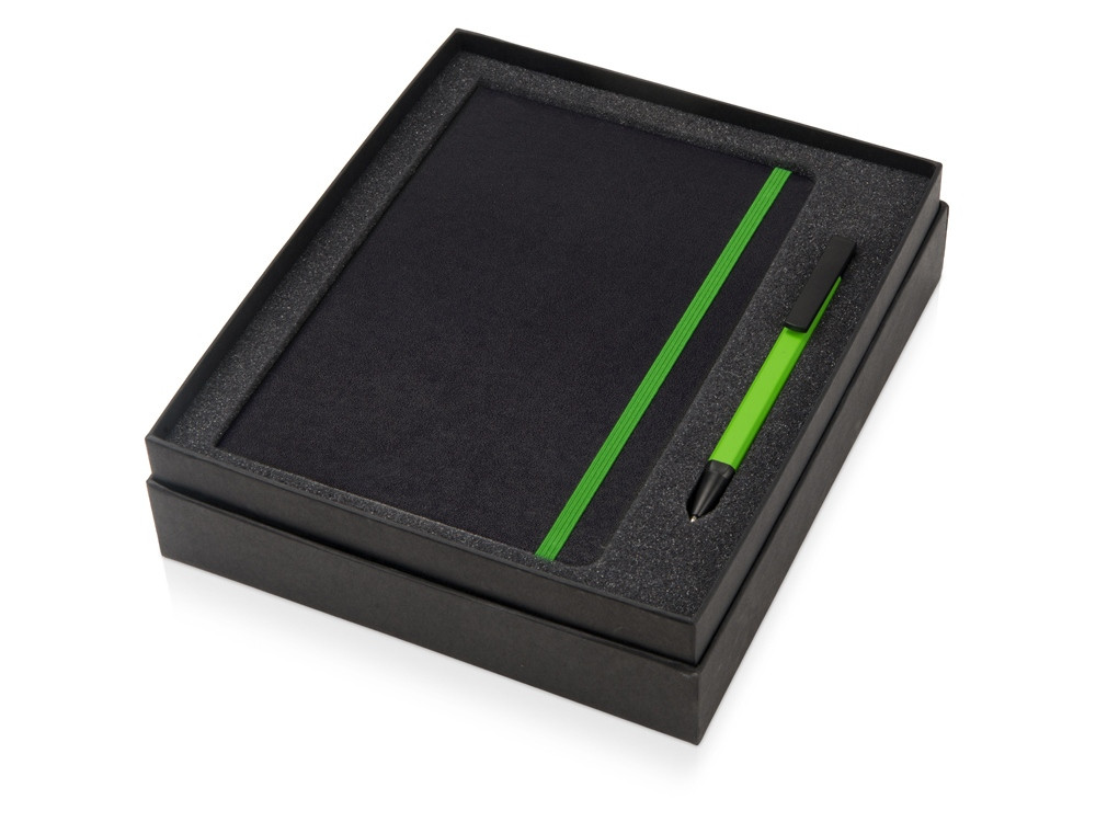 Подарочный набор Jacque с ручкой-подставкой и блокнотом А5, зеленое яблоко - фото 2 - id-p111790343