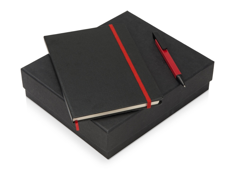 Подарочный набор Jacque с ручкой-подставкой и блокнотом А5, красный - фото 1 - id-p111790344