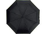 Зонт-полуавтомат складной Motley с цветными спицами, черный/зеленое яблоко, фото 5