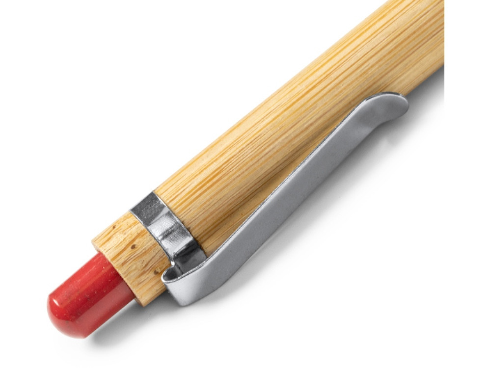 Ручка-стилус шариковая NAGOYA с бамбуковым корпусом, натуральный/красный - фото 3 - id-p111820351
