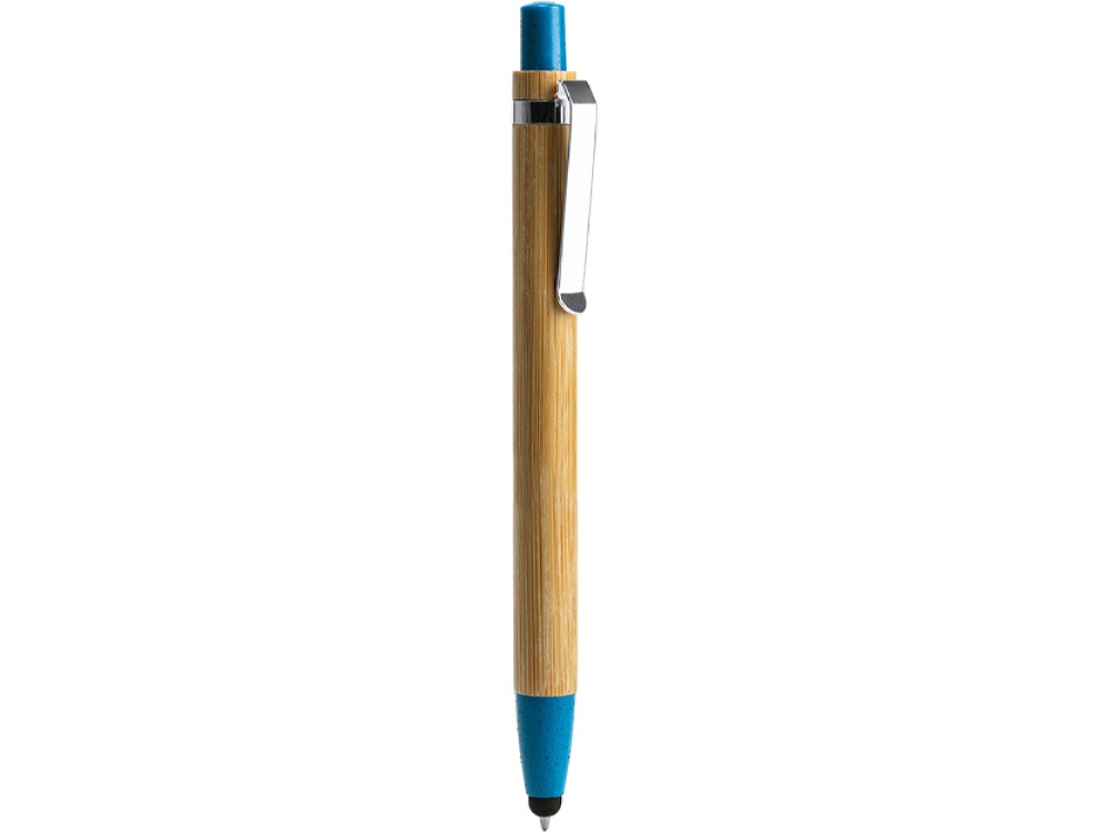 Ручка-стилус шариковая NAGOYA с бамбуковым корпусом, натуральный/голубой - фото 2 - id-p111820353
