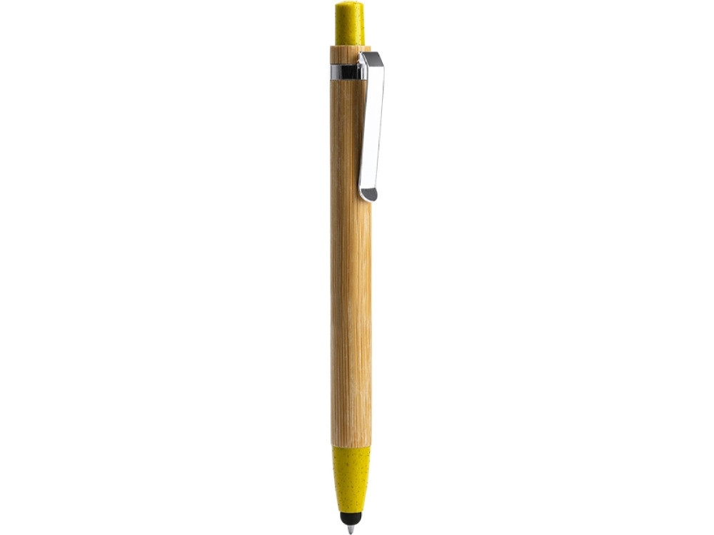 Ручка-стилус шариковая NAGOYA с бамбуковым корпусом, натуральный/желтый - фото 2 - id-p111820355