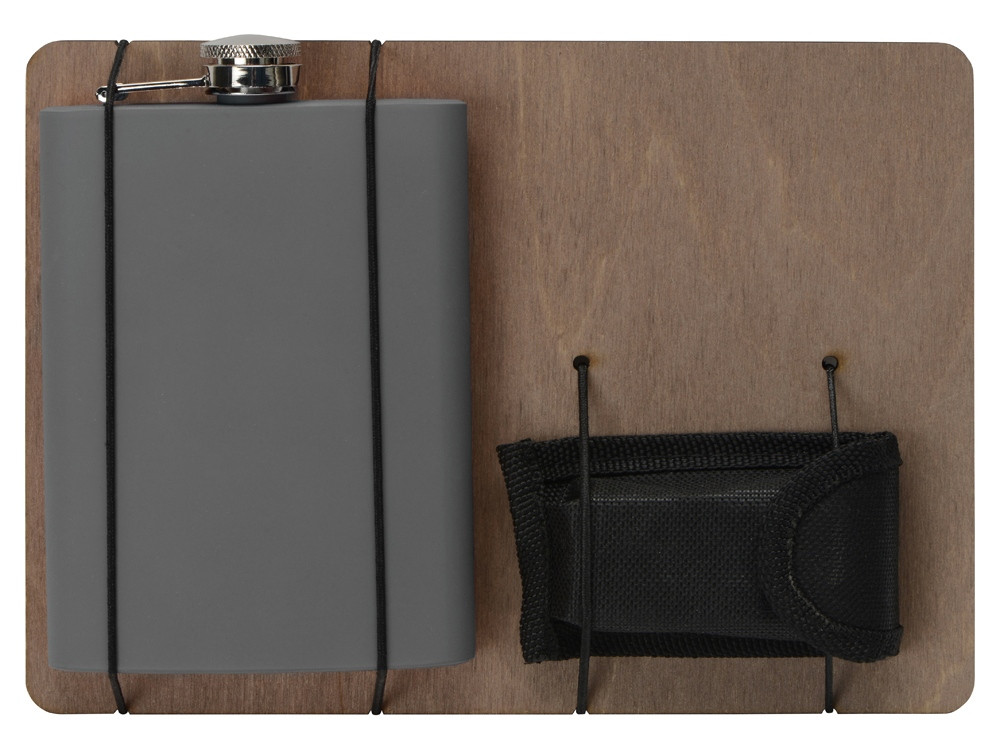 Подарочный набор Путешественник с флягой и мультитулом, серый - фото 3 - id-p111803357