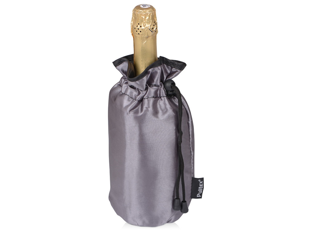 Охладитель для бутылки шампанского Cold bubbles из ПВХ в виде мешочка, серебристый - фото 1 - id-p111793367
