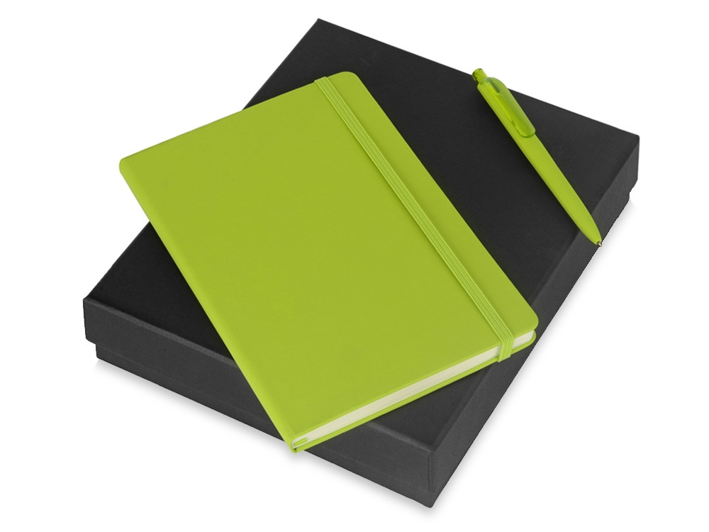 Подарочный набор Vision Pro soft-touch с ручкой и блокнотом А5, зеленый - фото 1 - id-p111790390