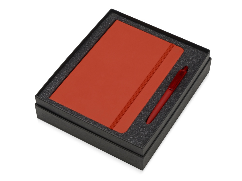 Подарочный набор Vision Pro soft-touch с ручкой и блокнотом А5, красный - фото 1 - id-p111790391