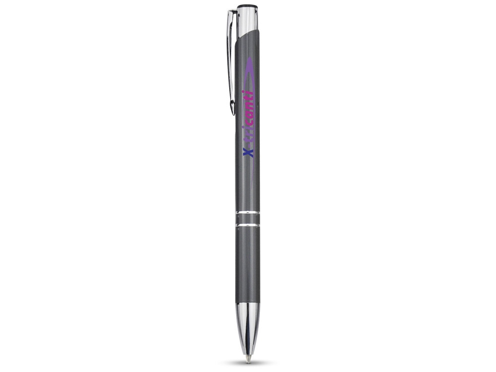 Алюминиевая шариковая кнопочная ручка Moneta, синие чернила, серый - фото 3 - id-p111788421