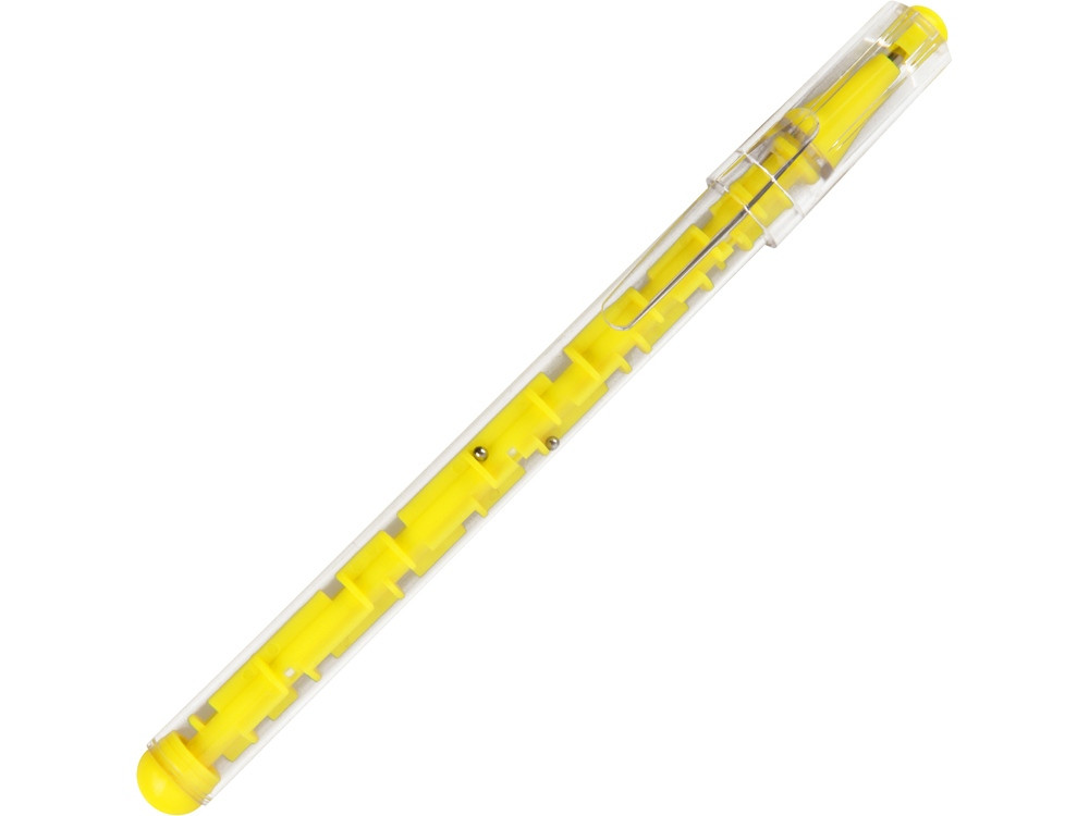 Ручка шариковая Лабиринт с головоломкой желтая - фото 1 - id-p111780426