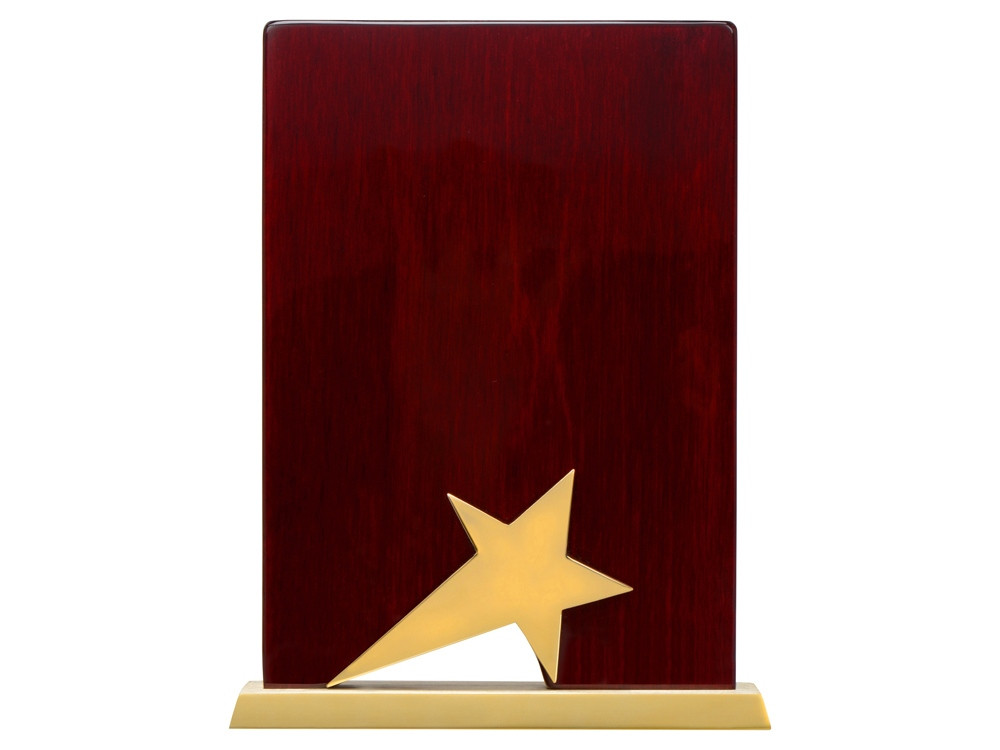 Награда Galaxy с золотой звездой, дерево, металл, в подарочной упаковке - фото 2 - id-p111790438