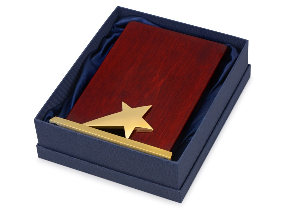 Награда Galaxy с золотой звездой, дерево, металл, в подарочной упаковке - фото 3 - id-p111790438
