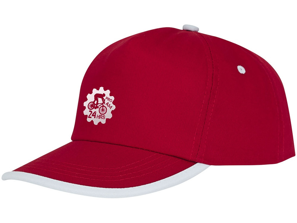 Пятипанельная кепка Nestor с окантовкой, красный/белый - фото 4 - id-p111792448