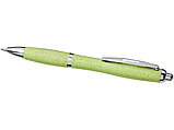 Шариковая ручка Nash из пшеничной соломы с хромированным наконечником, зеленый, фото 3