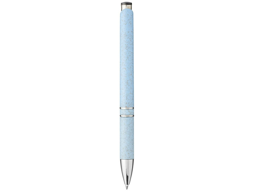 Шариковая кнопочная ручка Moneta из АБС-пластика и пшеничной соломы, cиний - фото 2 - id-p111793483