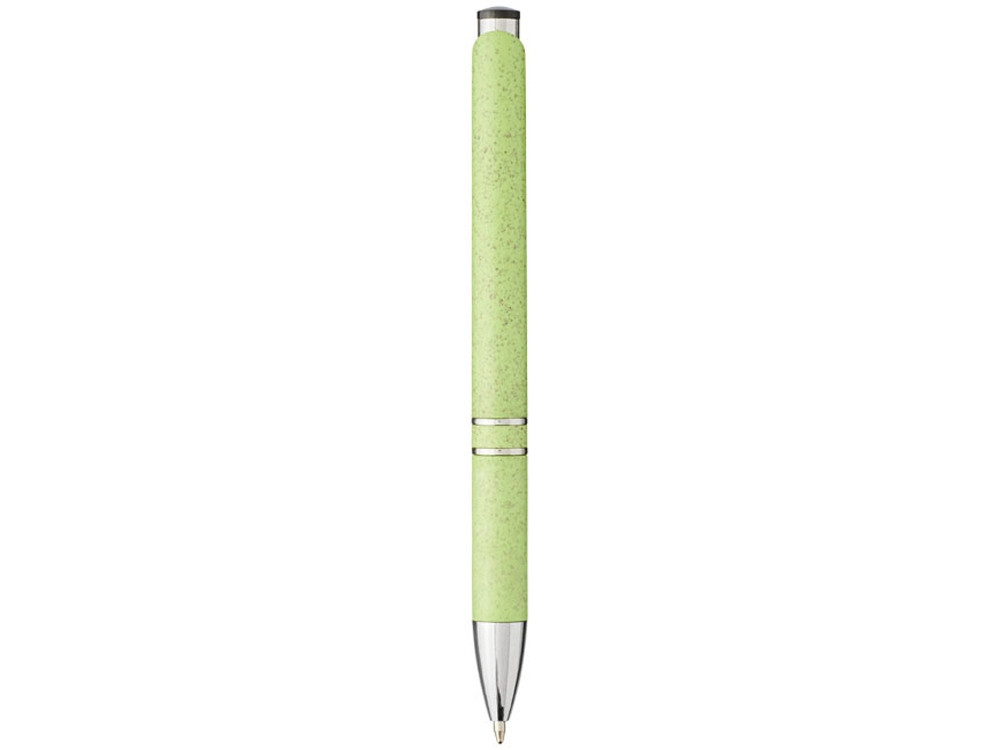 Шариковая кнопочная ручка Moneta из АБС-пластика и пшеничной соломы, зеленый - фото 2 - id-p111793484
