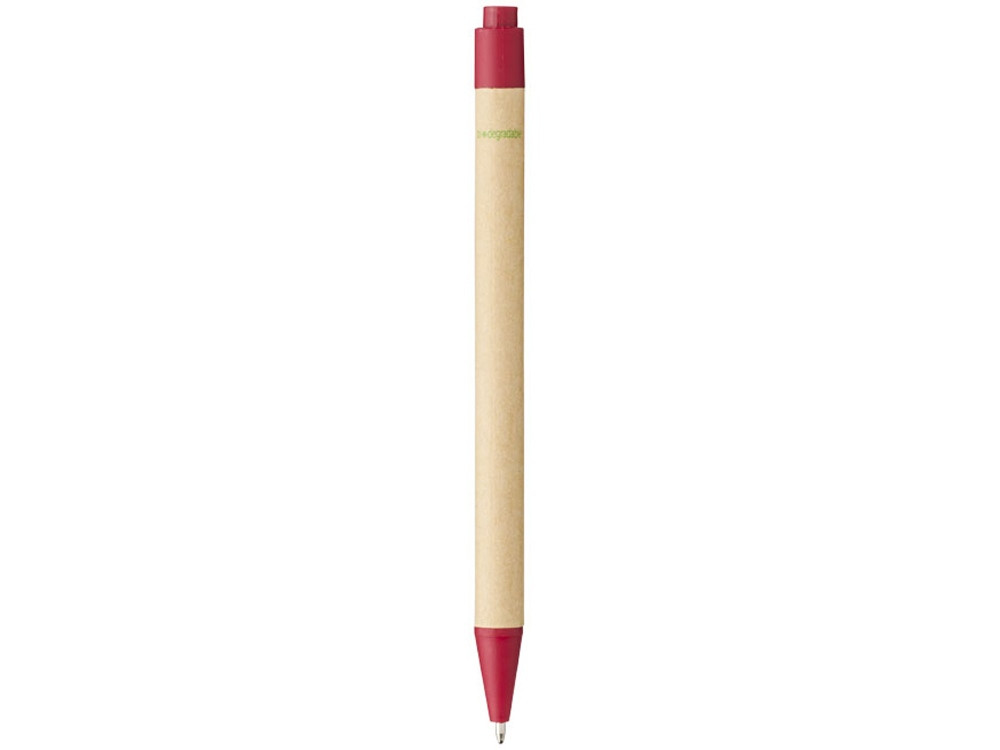 Шариковая ручка Berk из переработанного картона и кукурузного пластика, натуральный/красный - фото 2 - id-p111793488